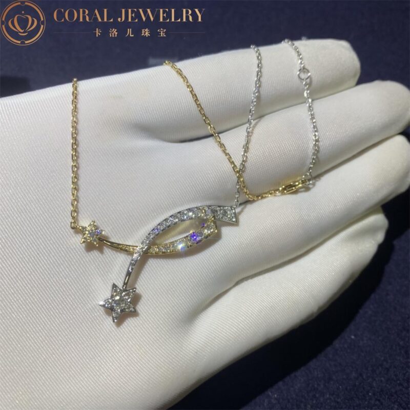 Chanel J11730 Comète Étoile Filante Necklace 18k White and Yellow Gold Diamonds 2