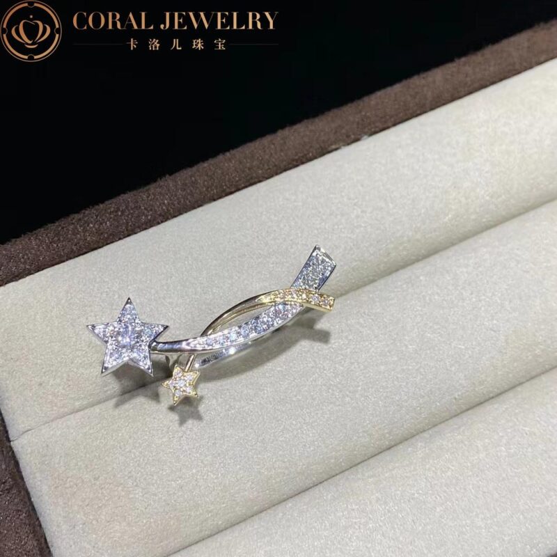 Chanel Comète Étoile Filante J10866 Ring 18k White and Yellow Gold Diamonds 3