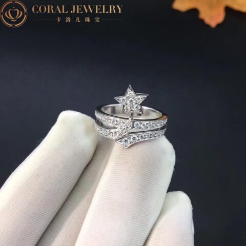 Chanel Comète Étoile Filante J10812 Ring 18k White Gold Diamonds 6