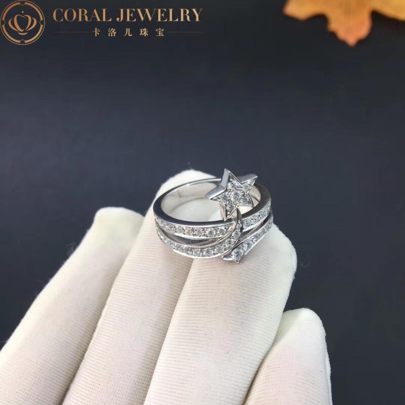 Chanel Comète Étoile Filante J10812 Ring 18k White Gold Diamonds 5