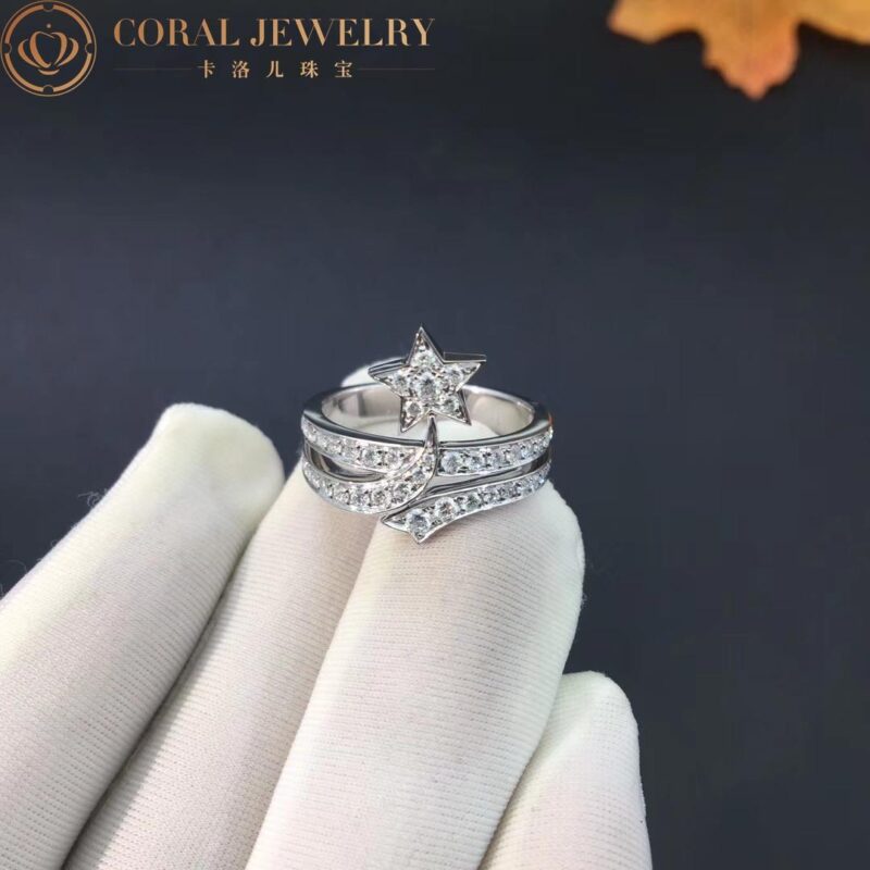 Chanel Comète Étoile Filante J10812 Ring 18k White Gold Diamonds 4