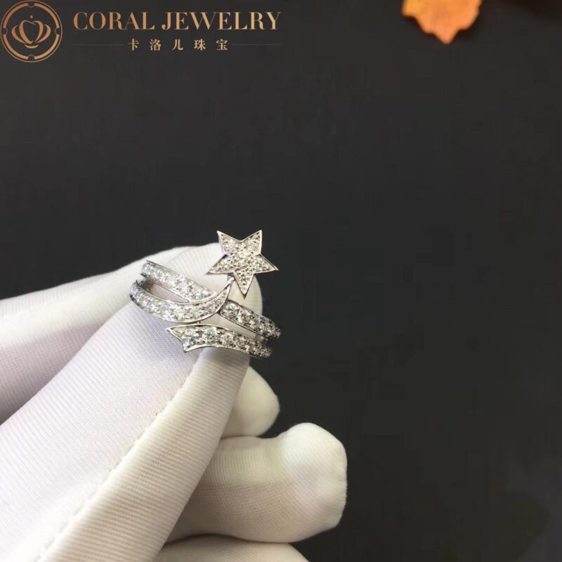 Chanel Comète Étoile Filante J10812 Ring 18k White Gold Diamonds 2