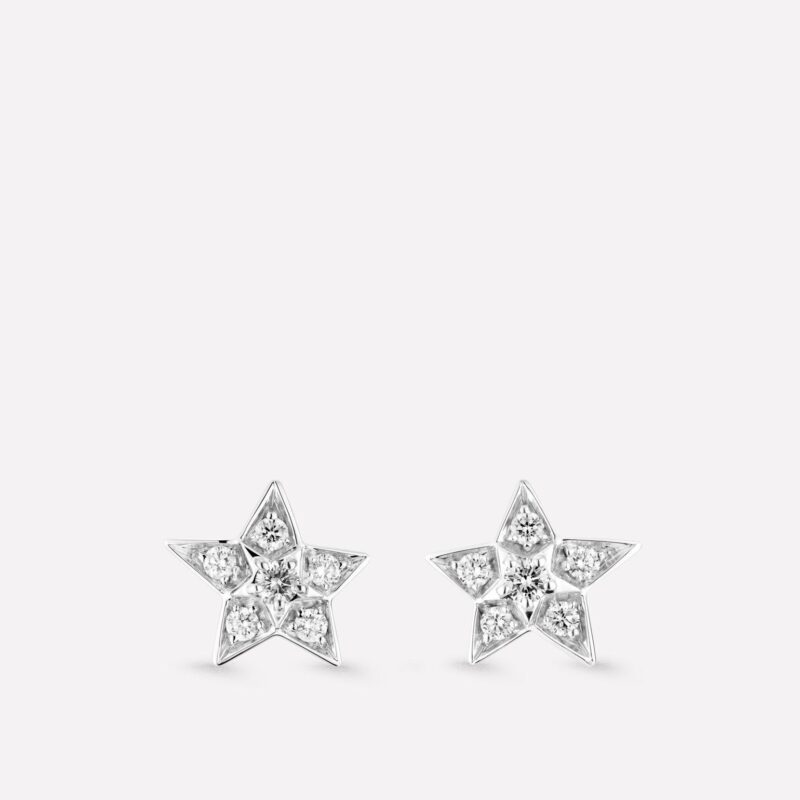 Chanel Comète Géode J0464 Earrings Small Version 18k White Gold Diamonds 1