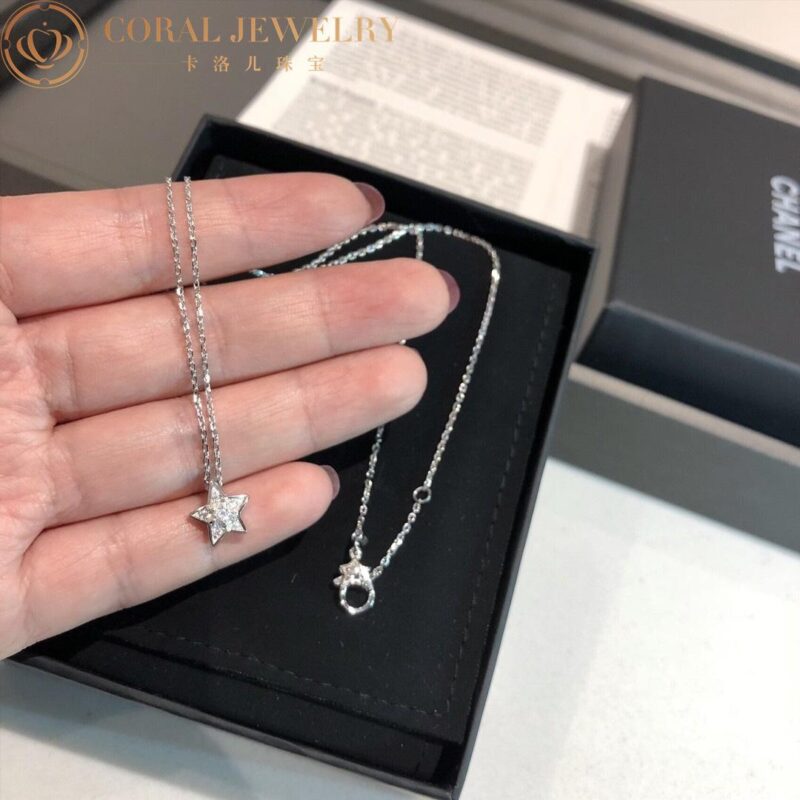 Chanel Comète Géode J2709 Necklace Small Version 18k White Gold Diamonds 7