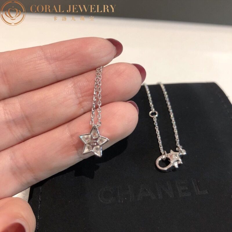 Chanel Comète Géode J2709 Necklace Small Version 18k White Gold Diamonds 4