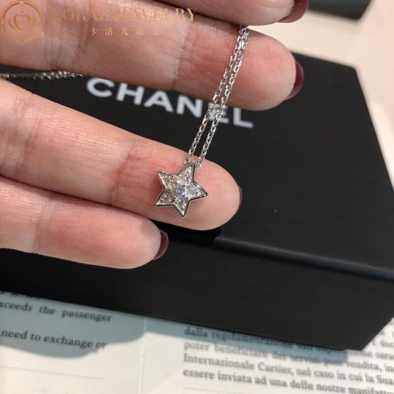 Chanel Comète Géode J2709 Necklace Small Version 18k White Gold Diamonds 3