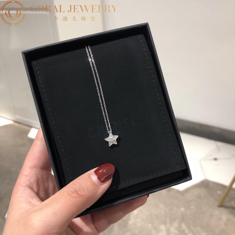 Chanel Comète Géode J2709 Necklace Small Version 18k White Gold Diamonds 8