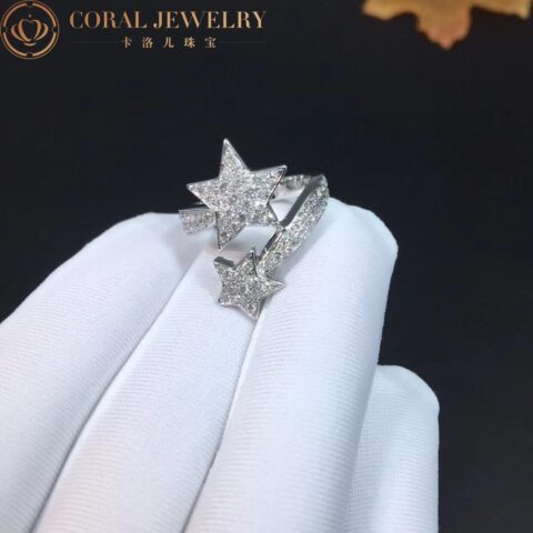 Chanel Comète Géode Ring J0387 18k White Gold Diamonds 8