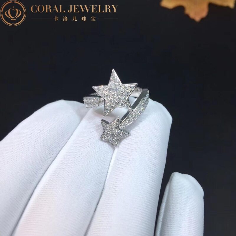 Chanel Comète Géode Ring J0387 18k White Gold Diamonds 4
