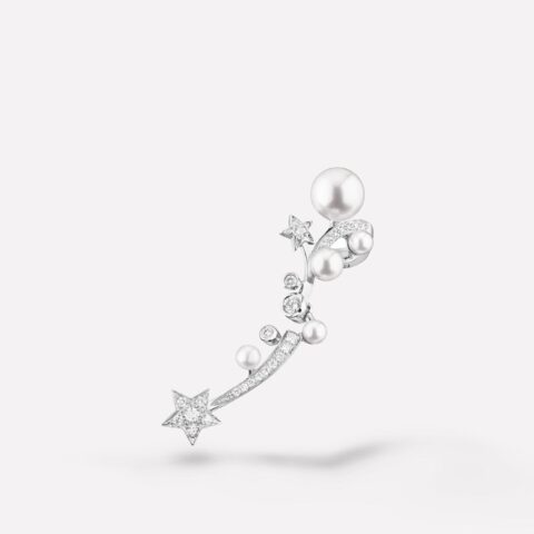 Chanel Comète Perlée Ear J11690 Cuff 18k White Gold Diamonds Cultured Pearls 1