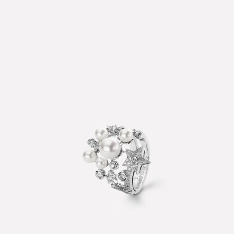 Chanel Comète Perlée J10213 Ring 18k White Gold Diamonds 1