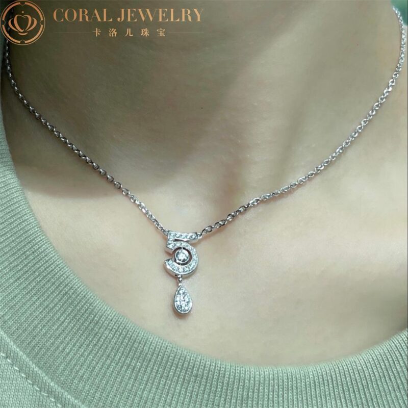 Chanel Eternal N°5 J11991 Necklace 18k White Gold Diamonds 9