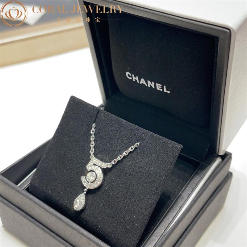 Chanel Eternal N°5 J11991 Necklace 18k White Gold Diamonds 7