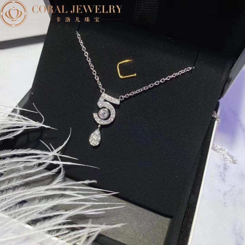 Chanel Eternal N°5 J11991 Necklace 18k White Gold Diamonds 6