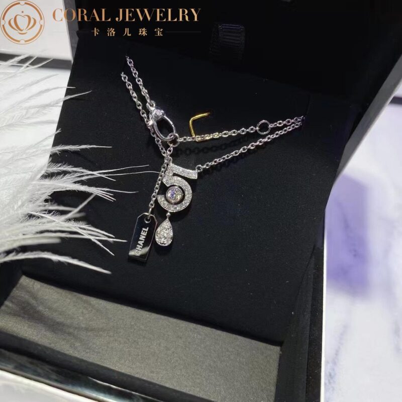 Chanel Eternal N°5 J11991 Necklace 18k White Gold Diamonds 4