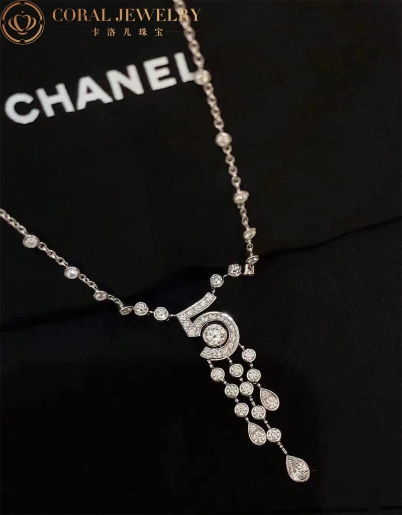 Chanel Eternal N°5 J11998 Necklace 18k White Gold Diamonds 4