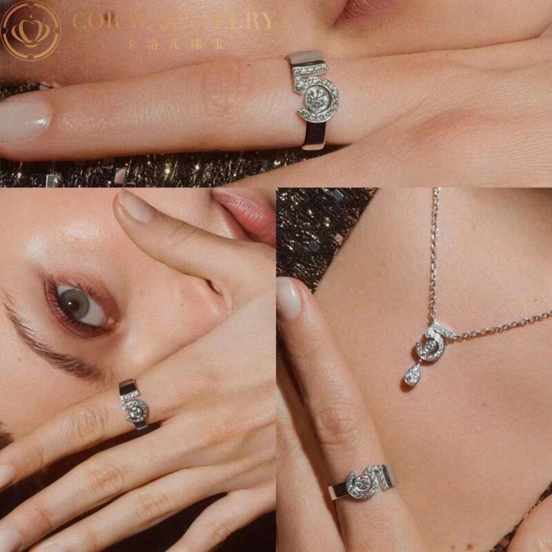 Chanel Eternal N°5 Ring J12002 18k White Gold Diamonds 6