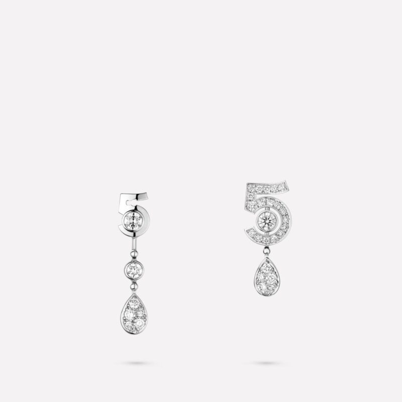 Chanel Eternal N°5 J11992 Transformable Earrings 18k White Gold Diamonds 1