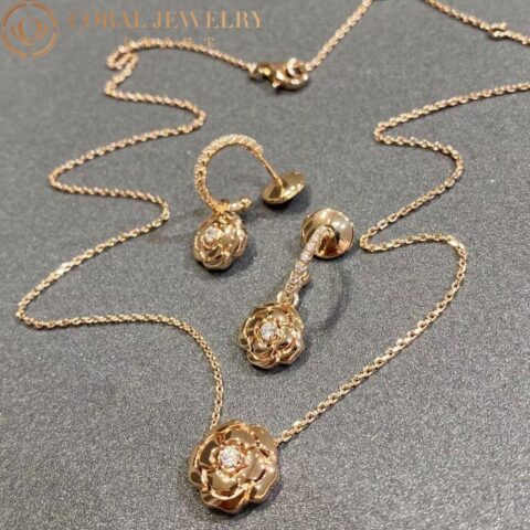 Chanel Extrait de Camélia J11660 Necklace 18k Pink Gold Diamonds 9