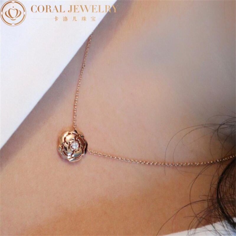 Chanel Extrait de Camélia J11660 Necklace 18k Pink Gold Diamonds 3