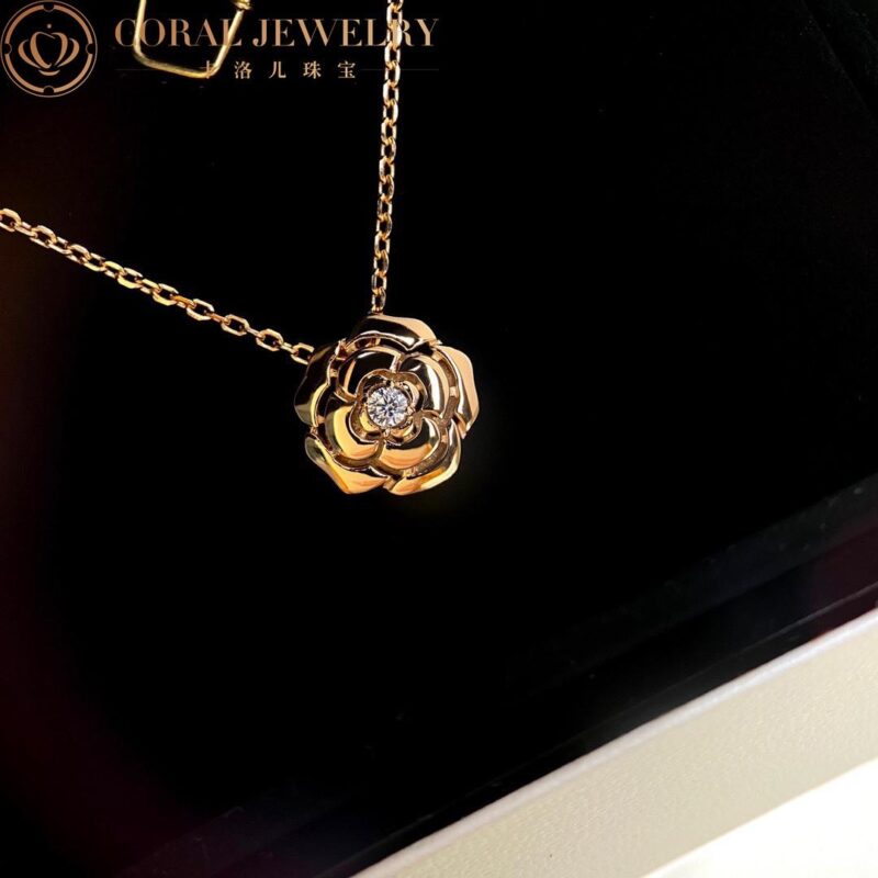 Chanel Extrait de Camélia J11660 Necklace 18k Pink Gold Diamonds 7