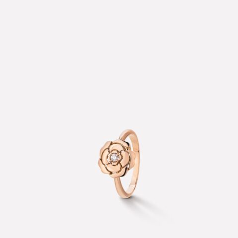 Chanel Extrait de Camélia J11662 Ring 18k Pink Gold Diamond 1
