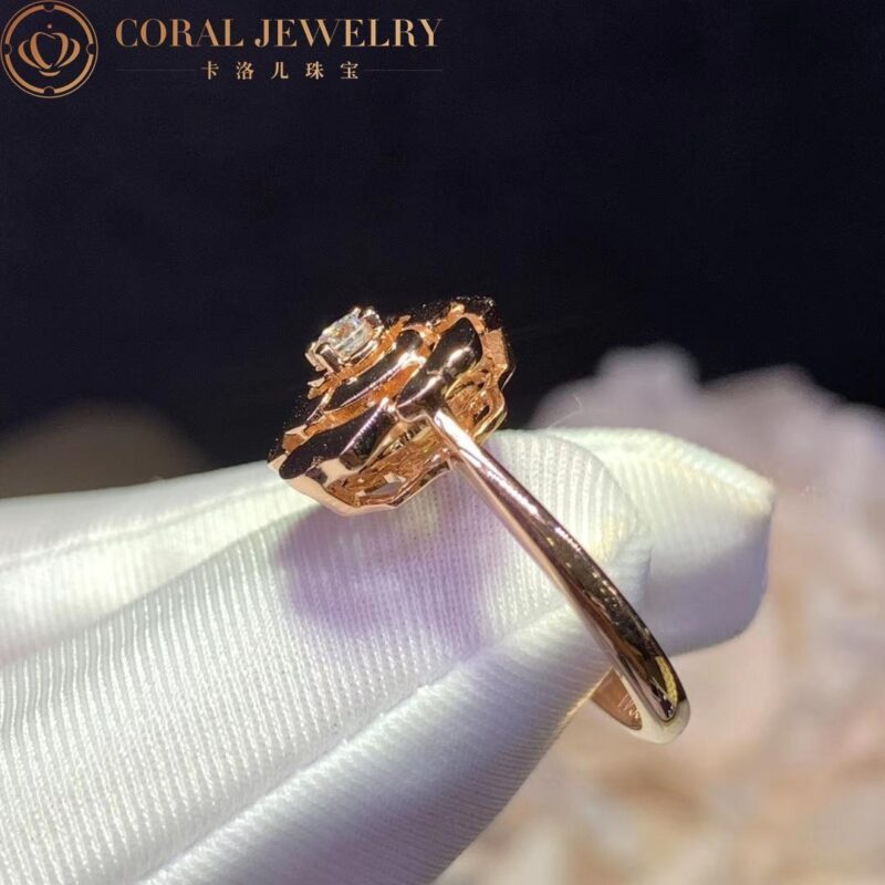 Chanel Extrait de Camélia J11662 Ring 18k Pink Gold Diamond 6