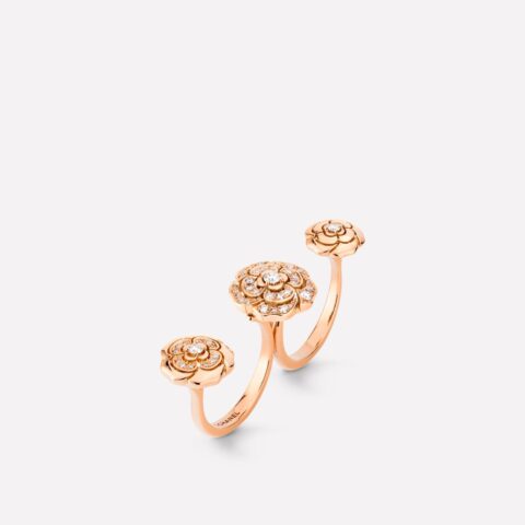 Chanel Extrait de Camélia Transformable Ring J11859 18k Pink Gold Diamonds 1