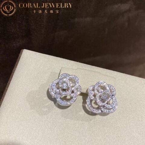 Chanel Fil de Camélia Earrings J2672 18k White Gold Diamonds 7