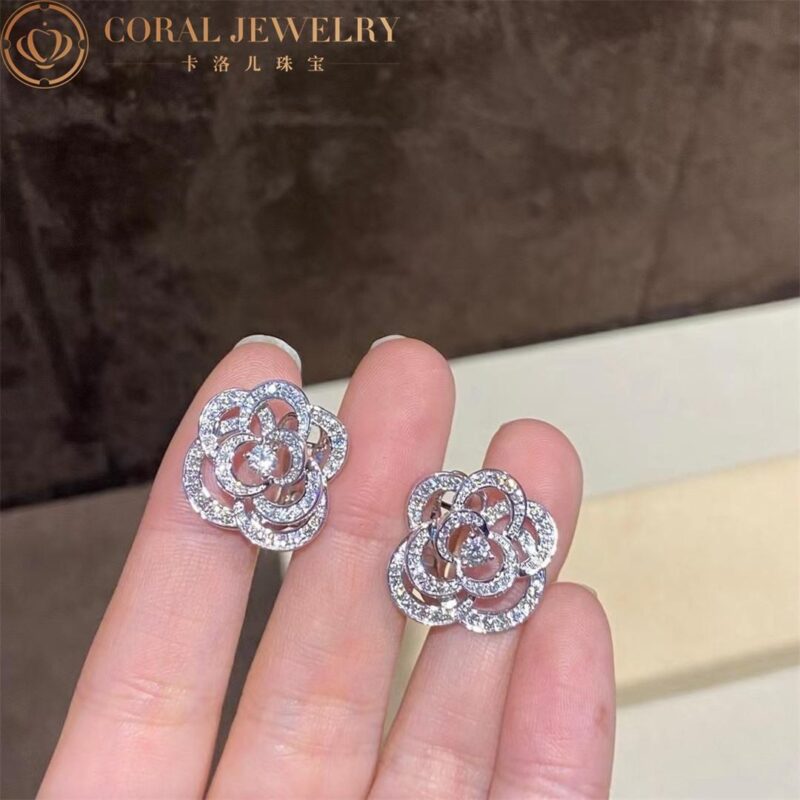 Chanel Fil de Camélia Earrings J2672 18k White Gold Diamonds 4