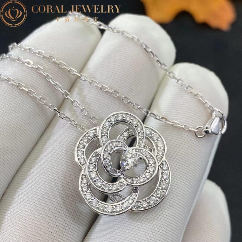 Chanel Fil de Camélia J2530 Necklace 18k White Gold Diamonds 6