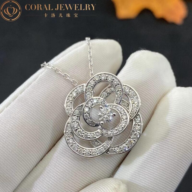 Chanel Fil de Camélia J2530 Necklace 18k White Gold Diamonds 2