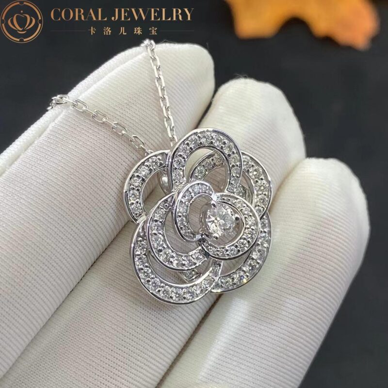 Chanel Fil de Camélia J2530 Necklace 18k White Gold Diamonds 3