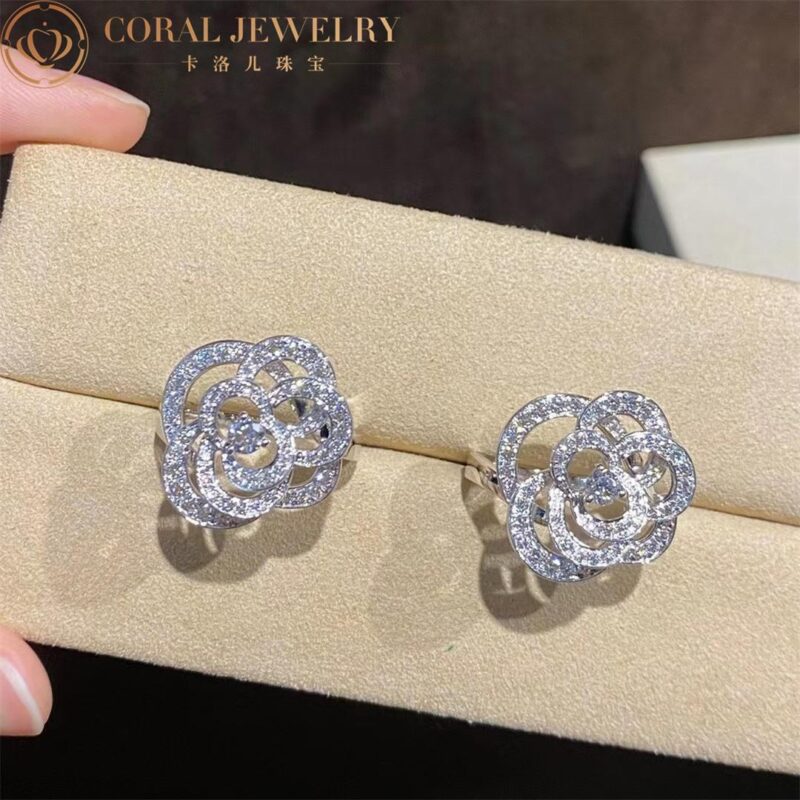 Chanel Fil de Camélia Ring J2579 Medium Version 18k White Gold Diamonds 4