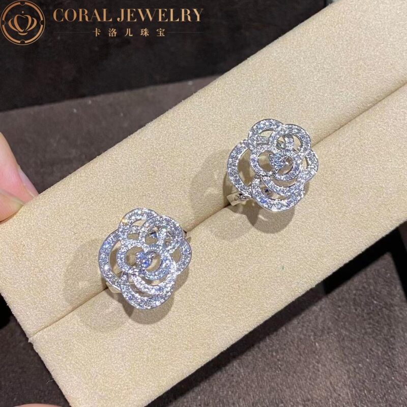 Chanel Fil de Camélia Ring J2579 Medium Version 18k White Gold Diamonds 3
