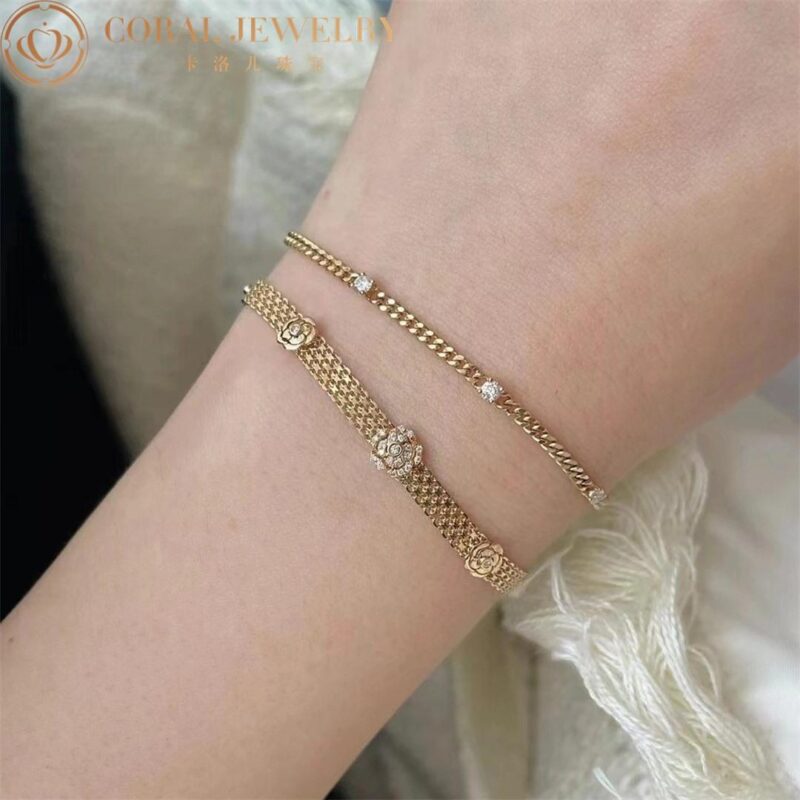 Chanel Impression de Camélia Bracelet 18k Yellow Gold Diamonds Bracelet 6