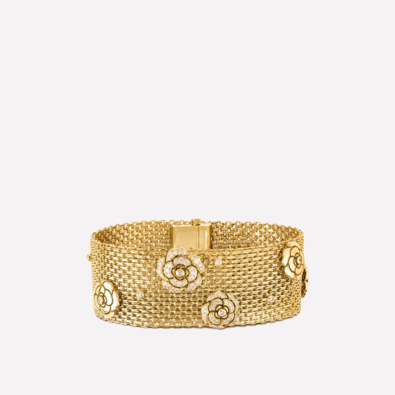 Chanel Impression de J11490 Camélia Bracelet 18k Yellow Gold Diamonds 1