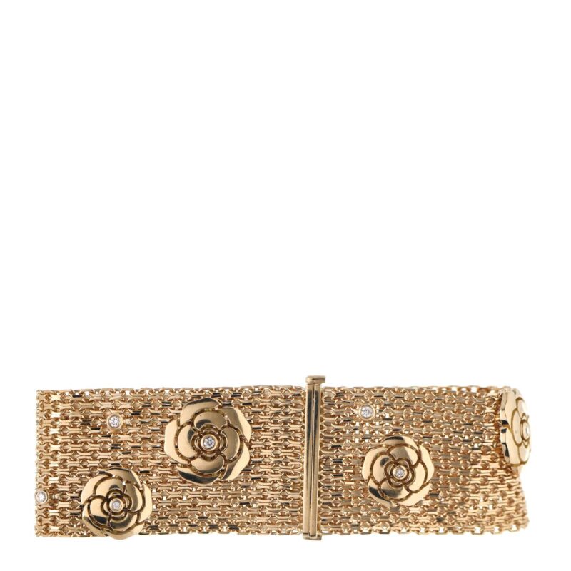 Chanel Impression de J11490 Camélia Bracelet 18k Yellow Gold Diamonds 3