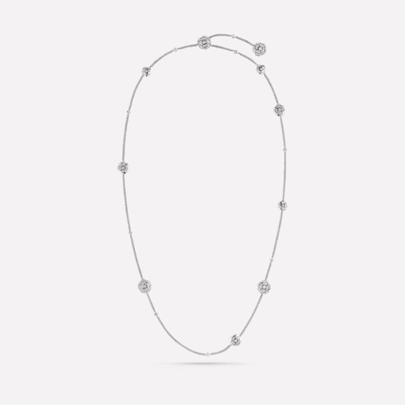 Chanel Les infinis de Camélia J11876 Necklace 18k White Gold Diamonds 1