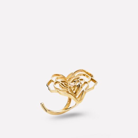 Chanel Pétales de Camélia J11669 Ring 18k Yellow Gold Diamonds 1