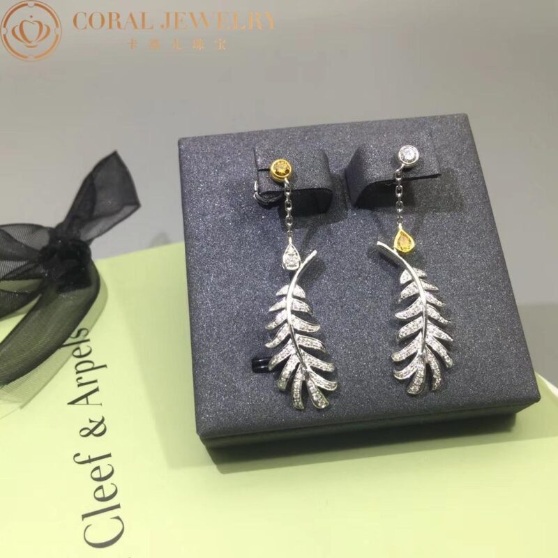 Chanel Plume De J4140-1 Chanel Earrings 18k White Gold Diamonds 5