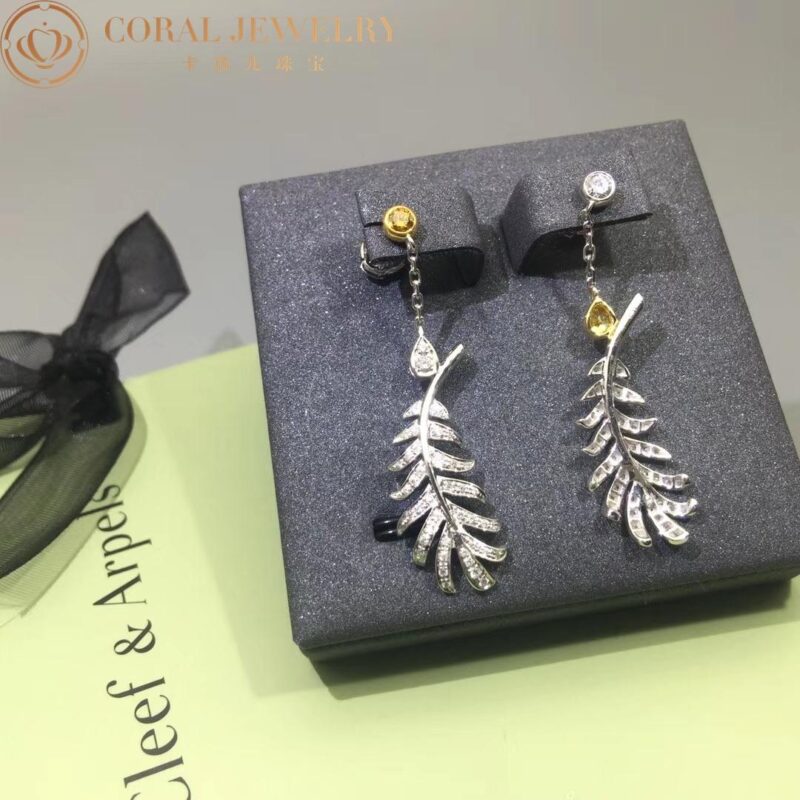 Chanel Plume De J4140-1 Chanel Earrings 18k White Gold Diamonds 2