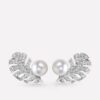 Chanel Plume De J10833 Chanel Earrings 18k White Gold Diamonds Cultured Pearls 1