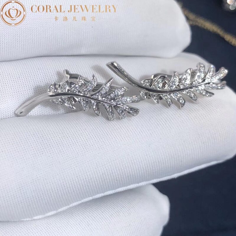 Chanel Plume De J4139 Chanel Earrings 18k White Gold Diamonds 2