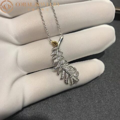 Chanel Plume De Chanel J4142-1 Necklace 18k White Gold Diamonds 8