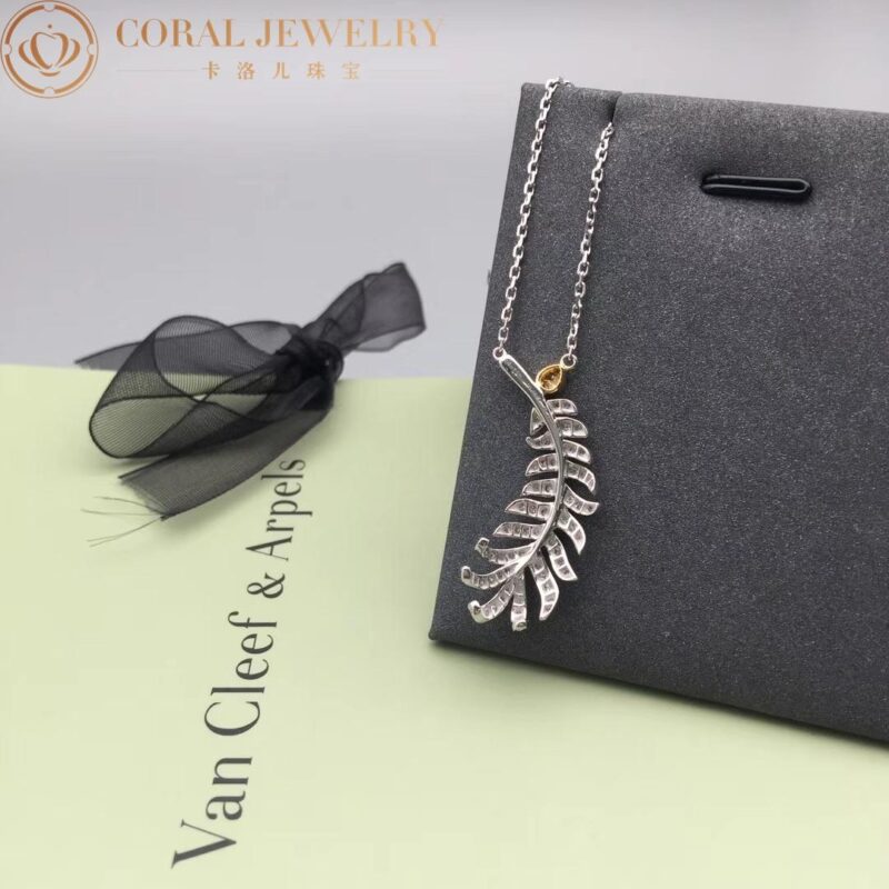 Chanel Plume De Chanel J4142-1 Necklace 18k White Gold Diamonds 5