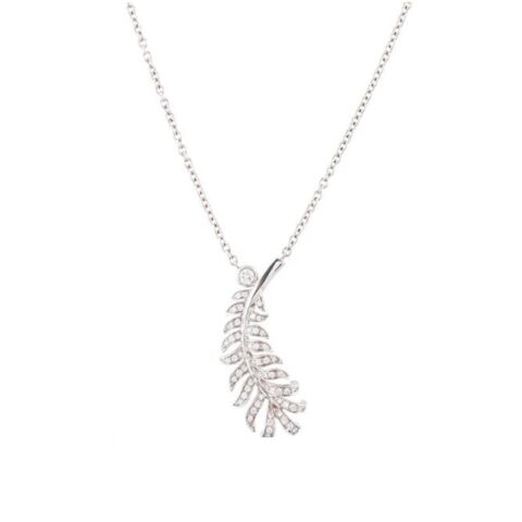 Chanel Plume De Chanel J4142 Necklace 18k White Gold Diamonds 1