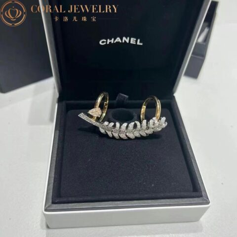Chanel Plume De Chanel J11935 Ring 18k White and Yellow Gold Diamonds 6