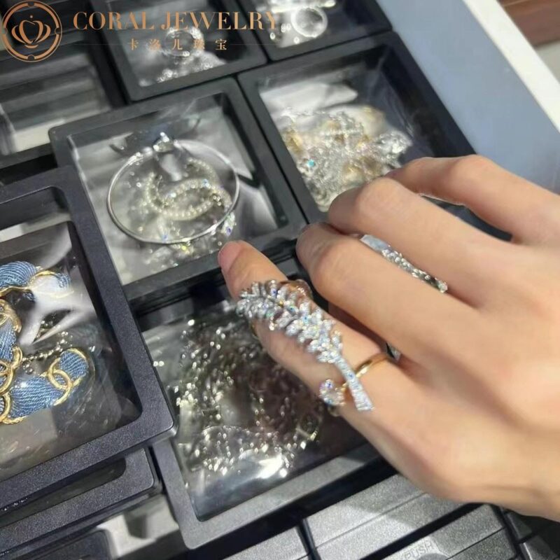 Chanel Plume De Chanel J11935 Ring 18k White and Yellow Gold Diamonds 4