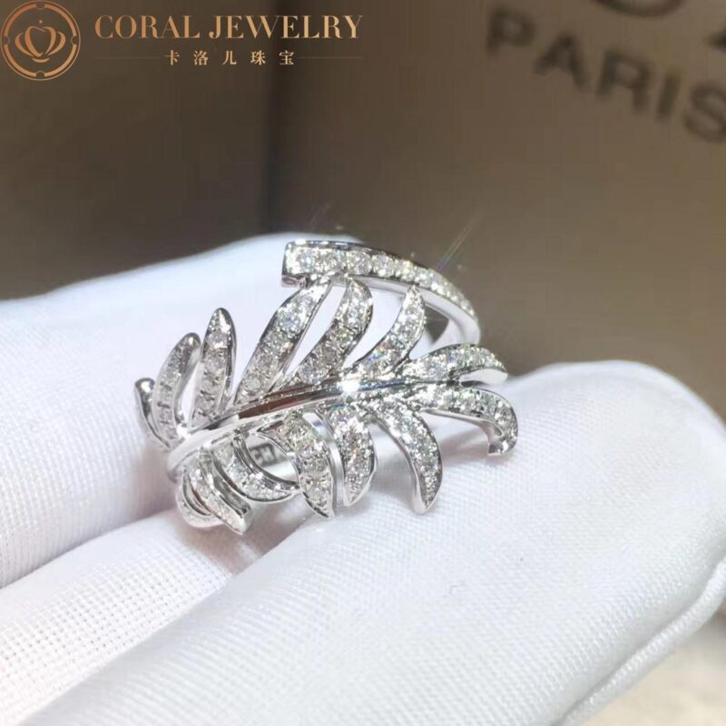 Chanel Plume De J4060 Chanel Ring 18k White Gold Diamonds 6